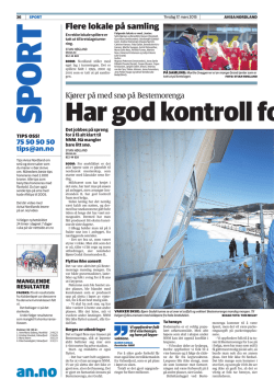 Page 1 36 AvisA NordlANd Tirsdag 17. mars 2015 sport spo rt tips