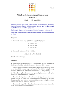 Niels Henrik Abels matematikkonkurranse 2014–2015