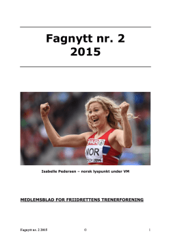 Fagnytt nr. 2 2015 - Friidrettens Trenerforening
