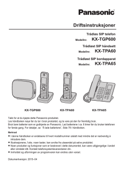 KX-TGP600/KX-TPA60/KX-TPA65_Operating - Psn