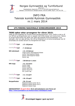 Infoskriv TKRG nr.1 2014 - Norges gymnastikk og turnforbund