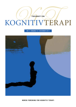 Tidsskrift 4 2013 - Norsk Forening for Kognitiv Terapi