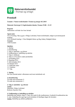 Protokoll fra årsmøte Naturvernforbundet i Tromsø og Omegn 2015