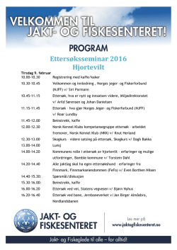 program for ettersøksseminaret - Norges jeger og fiskerforbund