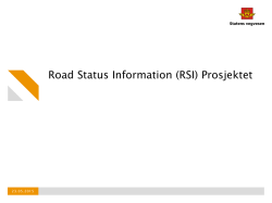 Road Status Information (RSI) Prosjektet
