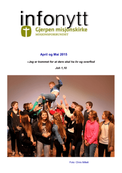 April og Mai 2015 - Gjerpen misjonskirke