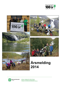 Årsmelding for Naturvernforbundet i Troms 2014/2015