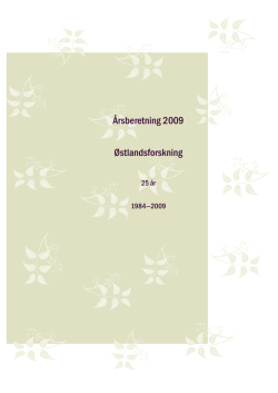Årsberetning 2009 - Østlandsforskning