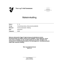 M&oslash;teinnkalling - Nore og Uvdal kommune