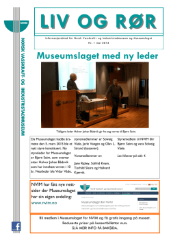 Museumslaget med ny leder - Norsk Vasskraft og Industristadmuseum