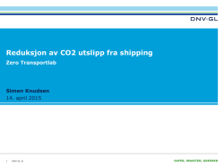 Reduksjon av CO2 utslipp fra shipping.