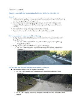 Jotunheimen rundt 2015 rapport om dekke og anleggsarbeid