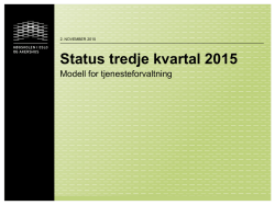 Status MFT tredje kvartal 2015 (KP2)