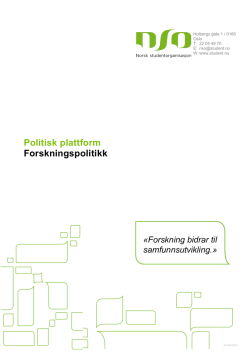 Forskningspolitisk plattform 2015-2020