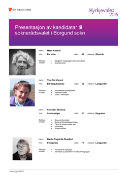 Presentasjon av kandidatar til soknerådsvalet i Borgund sokn