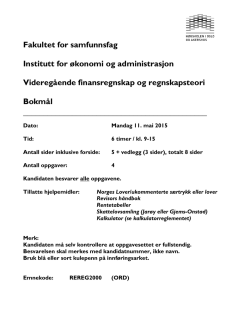 REREG2000 Viderg. finansregnskap og regnskapsteori V