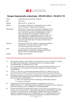Norges Høyesteretts ankeutvalg - HR-2012-952-U - Rt