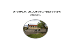 Informasjon SFO 2015