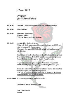 17.mai 2015 Program for Nidarvoll skole