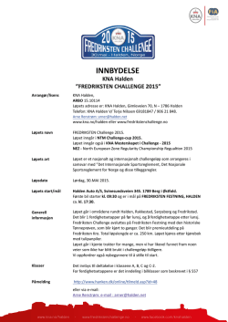 Innbydelse 2015 - Fredriksten Challenge