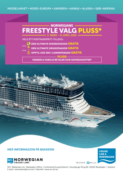FREESTYLE VALG PLUSS* - Norwegian Cruise Line