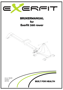 BRUKERMANUAL for Exerfit 260 rower