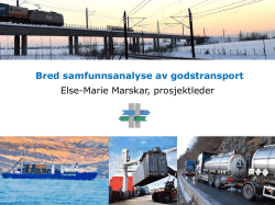 Bred safunnsanalyse av godstransport v/Else Marie Marskar