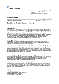 Hvaler kommune Detaljplan for Ødegårdskilen torg på høring