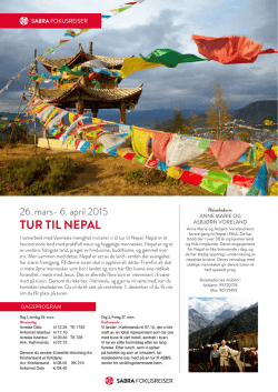 TUR TIL NEPAL - Sabra Fokusreiser