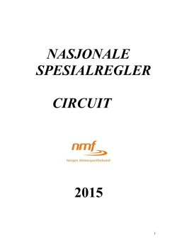 NASJONALE SPESIALREGLER CIRCUIT 2015