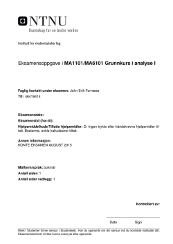 Eksamensoppgave i MA1101/MA6101 Grunnkurs i analyse I