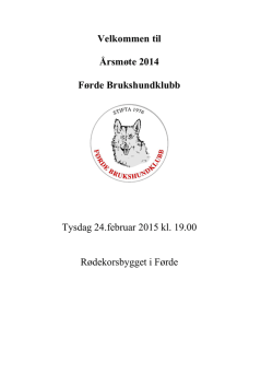 Årsmøte i Førde Brukshundklubb 2014 red