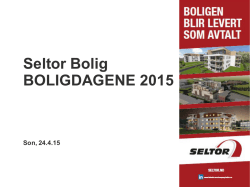Seltor Bolig BOLIGDAGENE 2015