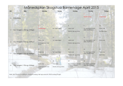 Månedsplan Skogstua Barnehage April 2015