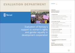 Evaluation of Norway`s support to women`s rights and gender