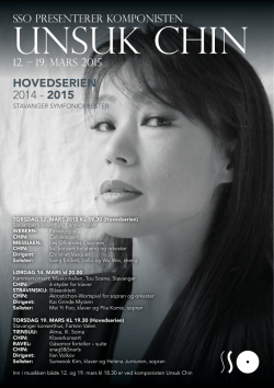 UNSUK CHIN - Stavanger Symfoniorkester