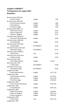 Lyngdal IL-FRIIDRETT Treningsstevne 25. august 2015