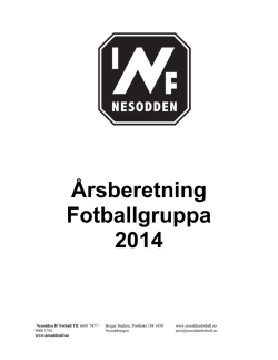 Årsberetning Fotballgruppa 2014
