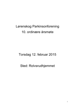 Årsberetning 2014 - Norges Parkinsonforbund