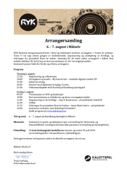 Arrangørsamling 6. - 7. august i Målselv