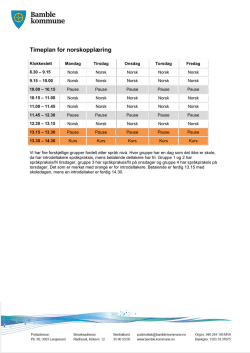 Timeplan for norskopplæring