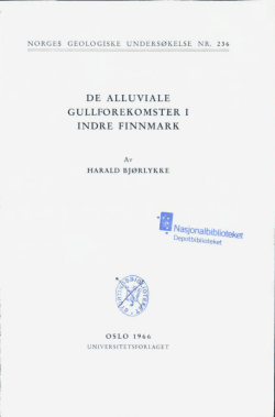 DE ALLUVIALE GULLFOREKOMSTER I INDRE FINNMARK
