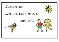 ÅRSPLAN FOR AVDELING KJØTTMEISEN. 2015 – 2016