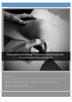 Akupunkturbehandling til pasienter med kneartrose &ndash; Et