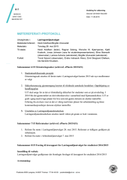 Referat fra møte i Læringsmiljøutvalget 28.05.2015