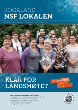 NSF Lokalen 3-2015 - Norsk Sykepleierforbund