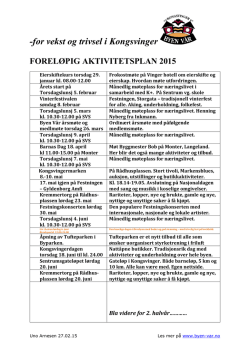 foreløpig aktivitetsplan 2015