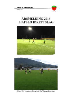 Årsmelding 2014 - Hafslo Idrettslag