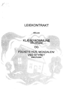 Leiekontrakt mellom Klæbu kommune og Folkets Hus, Moadalen