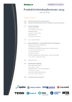 Program Produktivitetskonferansen 2015
